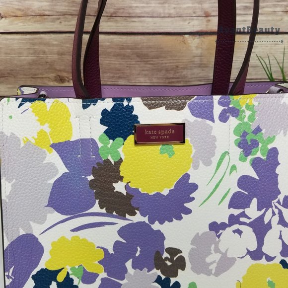 Kate spade sam swing flora medium satchel purple - Picture 3 of 15
